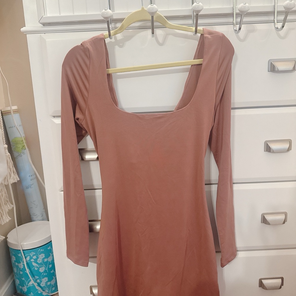 Princess Polly Dusty Rose Long Sleeve Dress